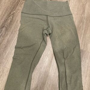 Green soft lulu capris